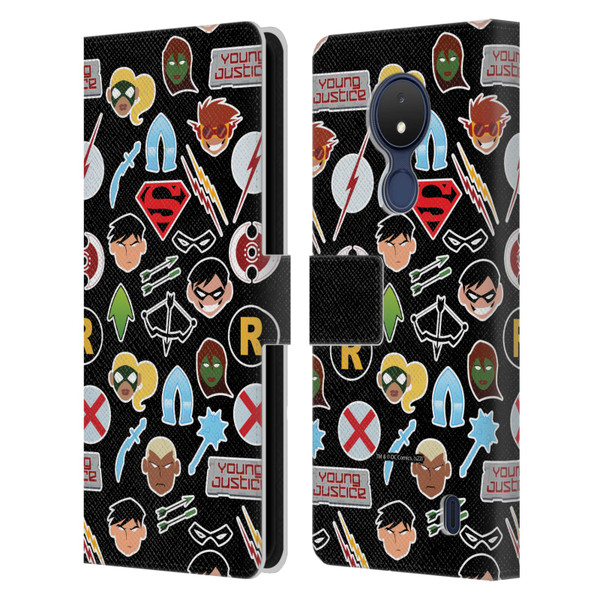 Young Justice Graphics Icons Leather Book Wallet Case Cover For Nokia C21