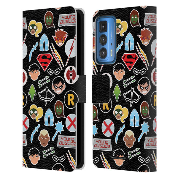 Young Justice Graphics Icons Leather Book Wallet Case Cover For Motorola Edge 20 Pro