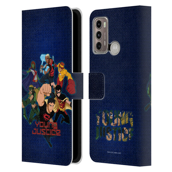 Young Justice Graphics Group Leather Book Wallet Case Cover For Motorola Moto G60 / Moto G40 Fusion