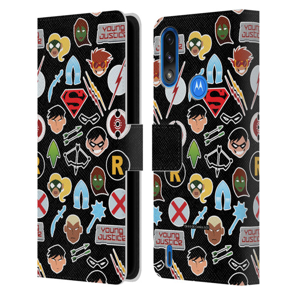 Young Justice Graphics Icons Leather Book Wallet Case Cover For Motorola Moto E7 Power / Moto E7i Power