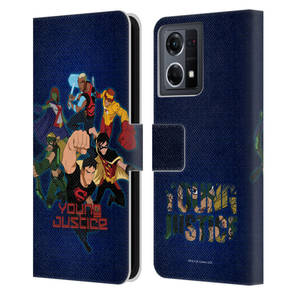 Young Justice Graphics Group Leather Book Wallet Case Cover For OPPO Reno8 4G