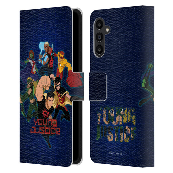 Young Justice Graphics Group Leather Book Wallet Case Cover For Samsung Galaxy A13 5G (2021)