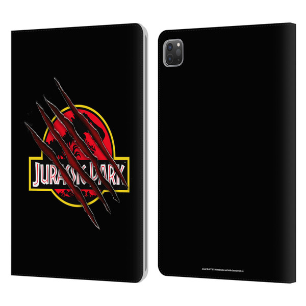 Jurassic Park Logo Plain Black Claw Leather Book Wallet Case Cover For Apple iPad Pro 11 2020 / 2021 / 2022