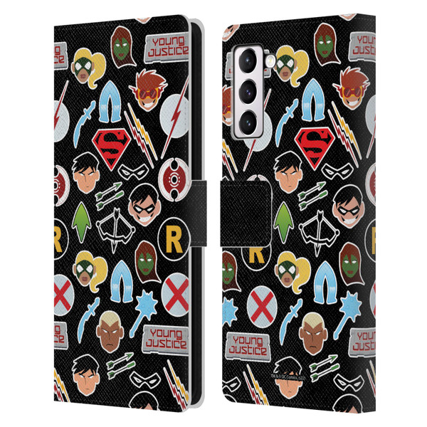 Young Justice Graphics Icons Leather Book Wallet Case Cover For Samsung Galaxy S21+ 5G