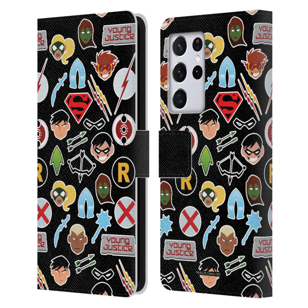 Young Justice Graphics Icons Leather Book Wallet Case Cover For Samsung Galaxy S21 Ultra 5G