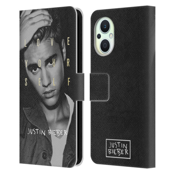 Justin Bieber Purpose B&w Love Yourself Leather Book Wallet Case Cover For OPPO Reno8 Lite