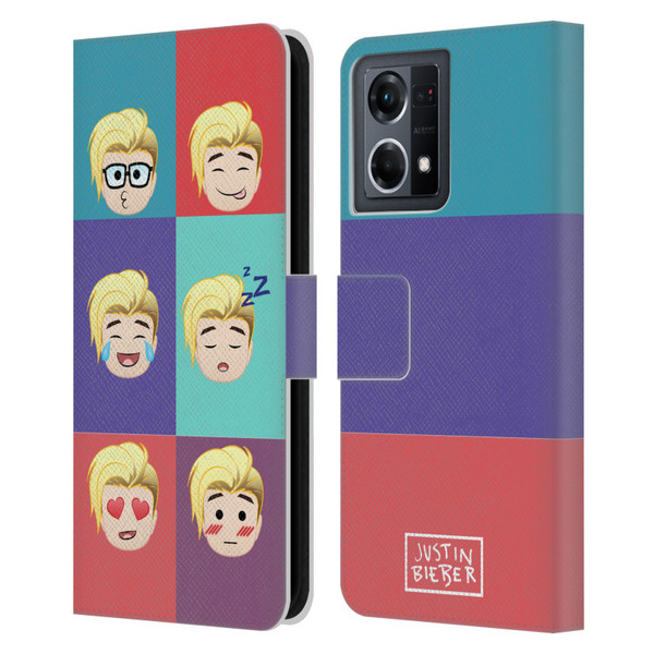 Justin Bieber Justmojis Cute Faces Leather Book Wallet Case Cover For OPPO Reno8 4G