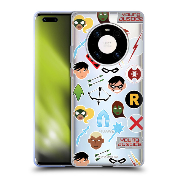 Young Justice Graphics Icons Soft Gel Case for Huawei Mate 40 Pro 5G