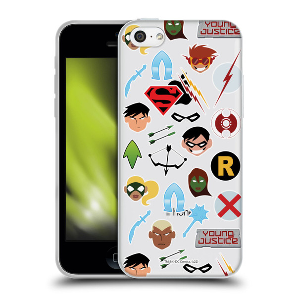 Young Justice Graphics Icons Soft Gel Case for Apple iPhone 5c