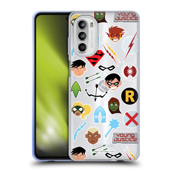 Young Justice Graphics Icons Soft Gel Case for Motorola Moto G52