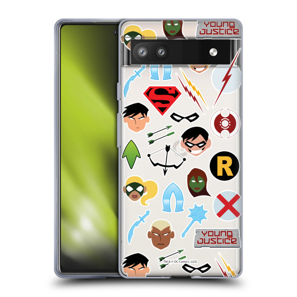 Young Justice Graphics Icons Soft Gel Case for Google Pixel 6a
