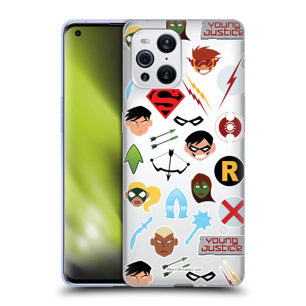 Young Justice Graphics Icons Soft Gel Case for OPPO Find X3 / Pro