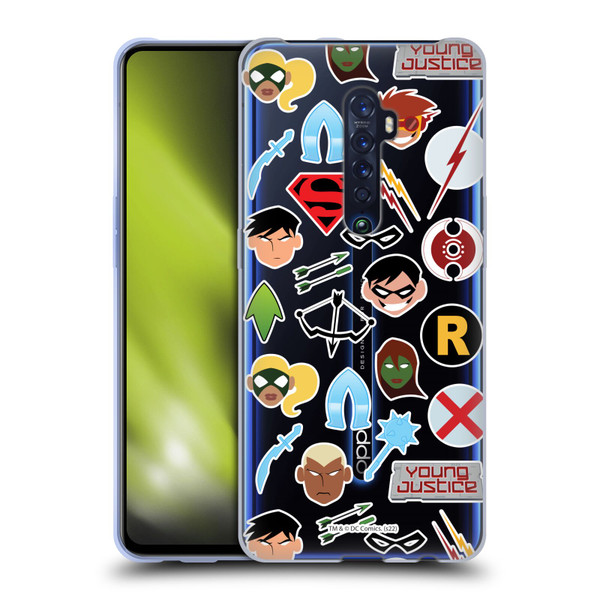 Young Justice Graphics Icons Soft Gel Case for OPPO Reno 2