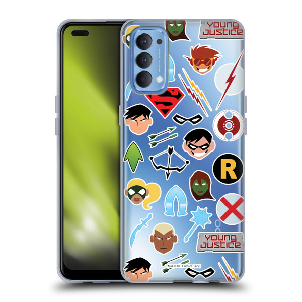 Young Justice Graphics Icons Soft Gel Case for OPPO Reno 4 5G