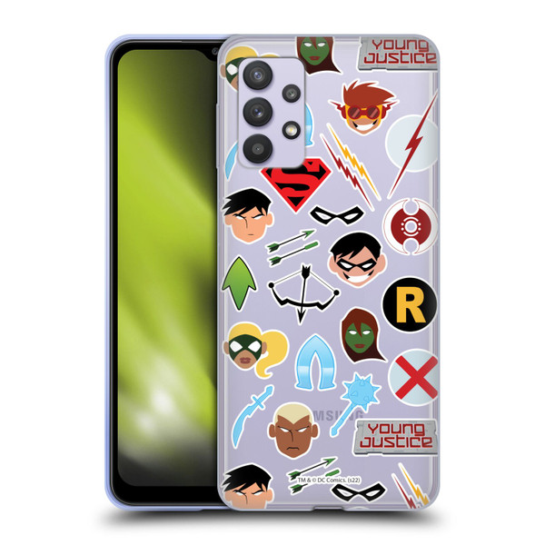 Young Justice Graphics Icons Soft Gel Case for Samsung Galaxy A32 5G / M32 5G (2021)