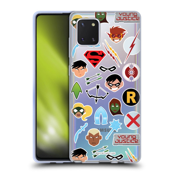 Young Justice Graphics Icons Soft Gel Case for Samsung Galaxy Note10 Lite