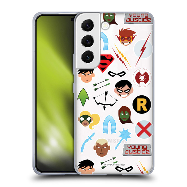 Young Justice Graphics Icons Soft Gel Case for Samsung Galaxy S22 5G