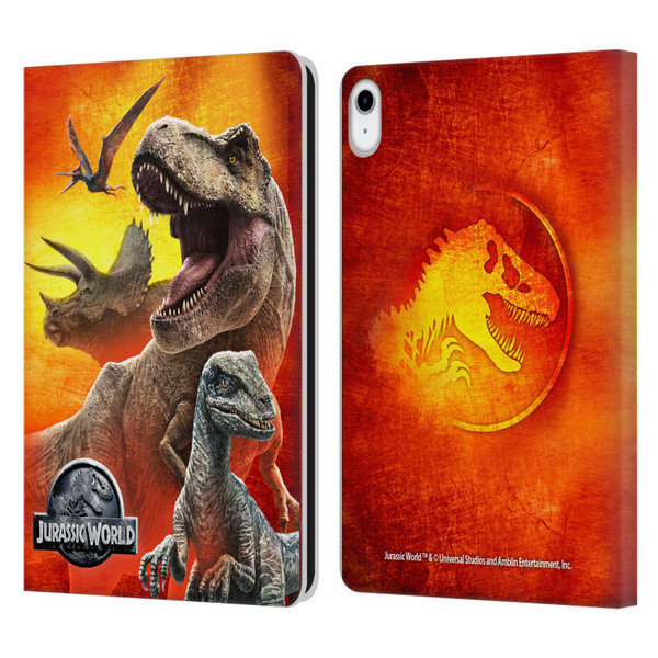 Jurassic World Key Art Dinosaurs Leather Book Wallet Case Cover For Apple iPad 10.9 (2022)