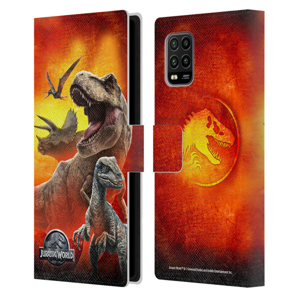 Jurassic World Key Art Dinosaurs Leather Book Wallet Case Cover For Xiaomi Mi 10 Lite 5G