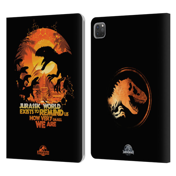 Jurassic World Vector Art Raptors Silhouette Leather Book Wallet Case Cover For Apple iPad Pro 11 2020 / 2021 / 2022