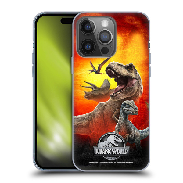Jurassic World Key Art Dinosaurs Soft Gel Case for Apple iPhone 14 Pro