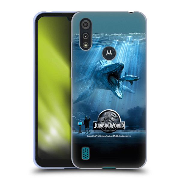 Jurassic World Key Art Mosasaurus Soft Gel Case for Motorola Moto E6s (2020)