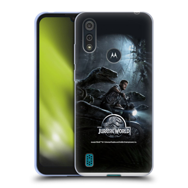 Jurassic World Key Art Owen & Velociraptors Soft Gel Case for Motorola Moto E6s (2020)