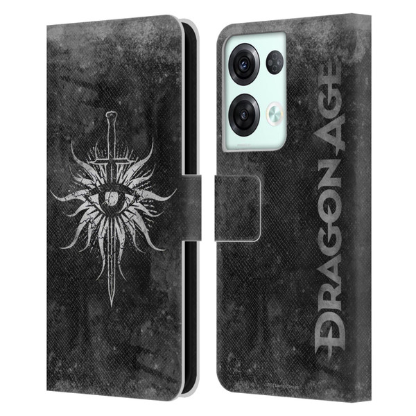 EA Bioware Dragon Age Heraldry Inquisition Distressed Leather Book Wallet Case Cover For OPPO Reno8 Pro