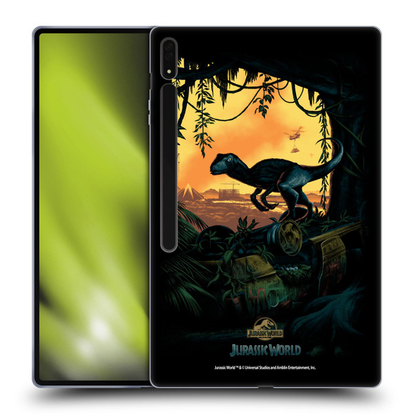 Jurassic World Key Art Blue Velociraptor Soft Gel Case for Samsung Galaxy Tab S8 Ultra