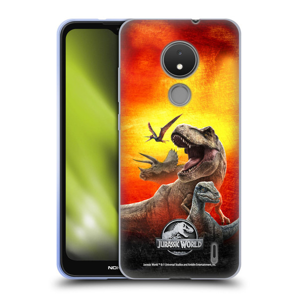 Jurassic World Key Art Dinosaurs Soft Gel Case for Nokia C21