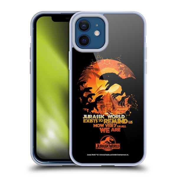 Jurassic World Vector Art Raptors Silhouette Soft Gel Case for Apple iPhone 12 / iPhone 12 Pro