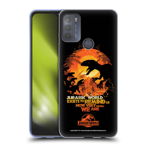 Jurassic World Vector Art Raptors Silhouette Soft Gel Case for Motorola Moto G50