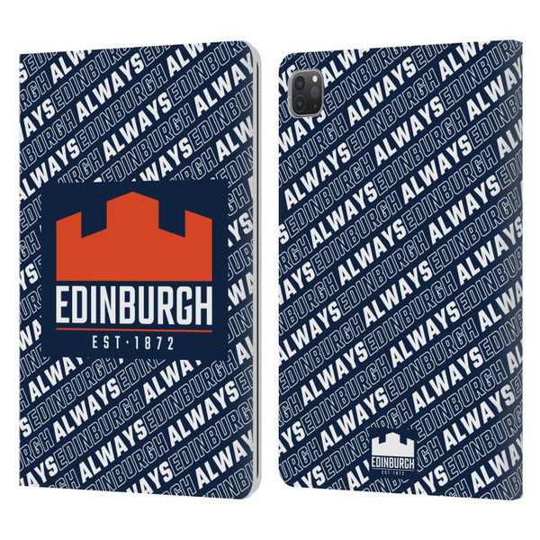 Edinburgh Rugby Graphics Logo Pattern Leather Book Wallet Case Cover For Apple iPad Pro 11 2020 / 2021 / 2022