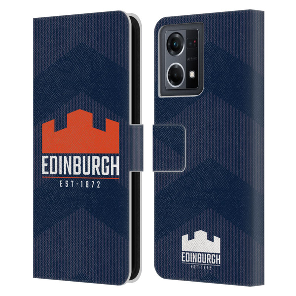 Edinburgh Rugby Graphics Lines Leather Book Wallet Case Cover For OPPO Reno8 4G