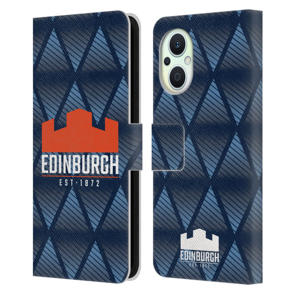 Edinburgh Rugby Graphics Pattern Leather Book Wallet Case Cover For OPPO Reno8 Lite