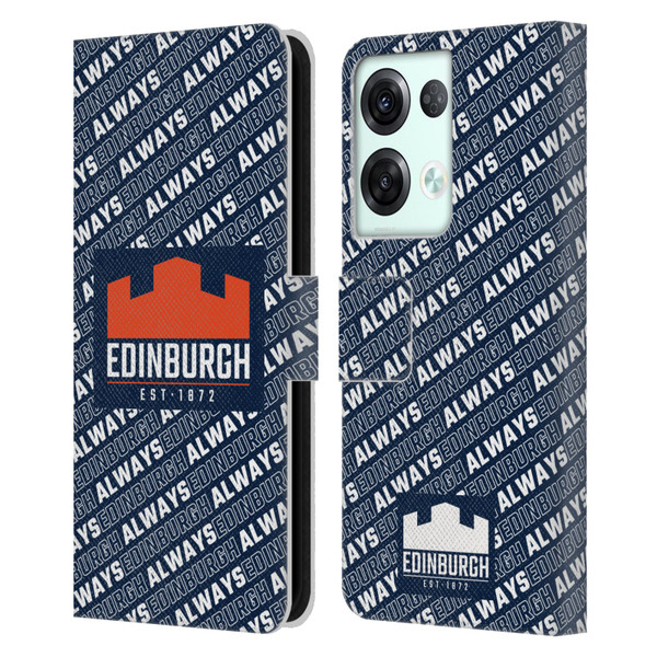 Edinburgh Rugby Graphics Logo Pattern Leather Book Wallet Case Cover For OPPO Reno8 Pro