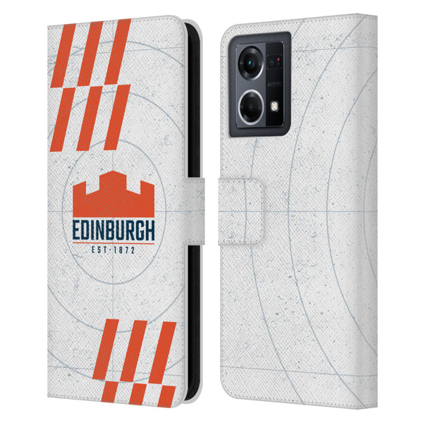 Edinburgh Rugby Logo Art White Leather Book Wallet Case Cover For OPPO Reno8 4G