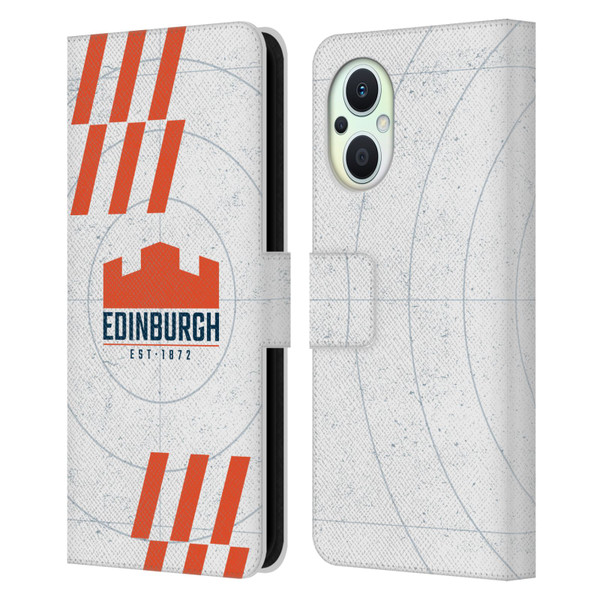 Edinburgh Rugby Logo Art White Leather Book Wallet Case Cover For OPPO Reno8 Lite