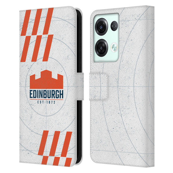 Edinburgh Rugby Logo Art White Leather Book Wallet Case Cover For OPPO Reno8 Pro