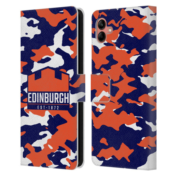 Edinburgh Rugby Logo 2 Camouflage Leather Book Wallet Case Cover For Samsung Galaxy A04 (2022)