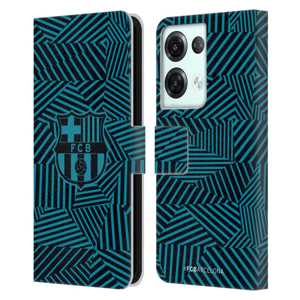 FC Barcelona Crest Black Leather Book Wallet Case Cover For OPPO Reno8 Pro