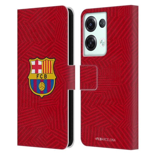 FC Barcelona Crest Red Leather Book Wallet Case Cover For OPPO Reno8 Pro