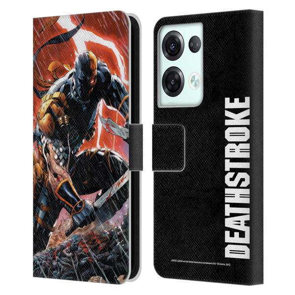 Justice League DC Comics Deathstroke Comic Art Vol. 1 Gods Of War Leather Book Wallet Case Cover For OPPO Reno8 Pro