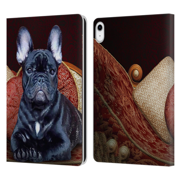 Klaudia Senator French Bulldog 2 Classic Couch Leather Book Wallet Case Cover For Apple iPad 10.9 (2022)