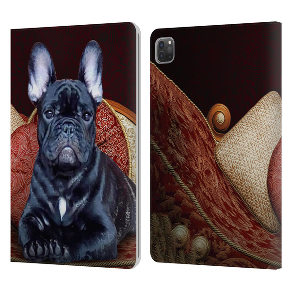 Klaudia Senator French Bulldog 2 Classic Couch Leather Book Wallet Case Cover For Apple iPad Pro 11 2020 / 2021 / 2022