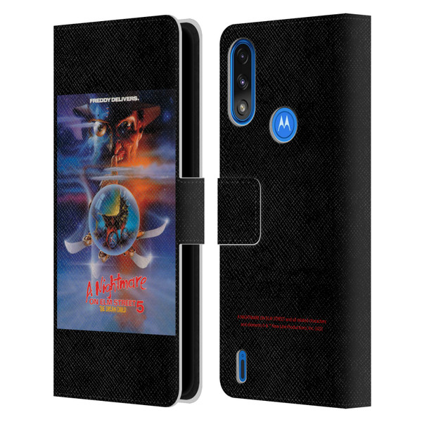 A Nightmare On Elm Street: The Dream Child Graphics Poster Leather Book Wallet Case Cover For Motorola Moto E7 Power / Moto E7i Power