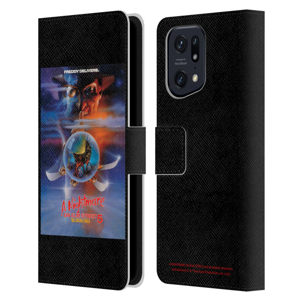 A Nightmare On Elm Street: The Dream Child Graphics Poster Leather Book Wallet Case Cover For OPPO Find X5 Pro
