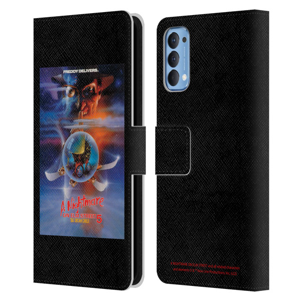 A Nightmare On Elm Street: The Dream Child Graphics Poster Leather Book Wallet Case Cover For OPPO Reno 4 5G