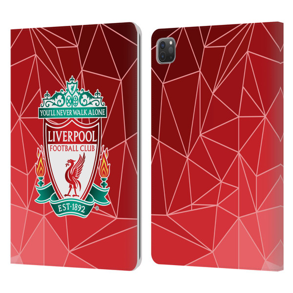 Liverpool Football Club Crest & Liverbird 2 Geometric Leather Book Wallet Case Cover For Apple iPad Pro 11 2020 / 2021 / 2022