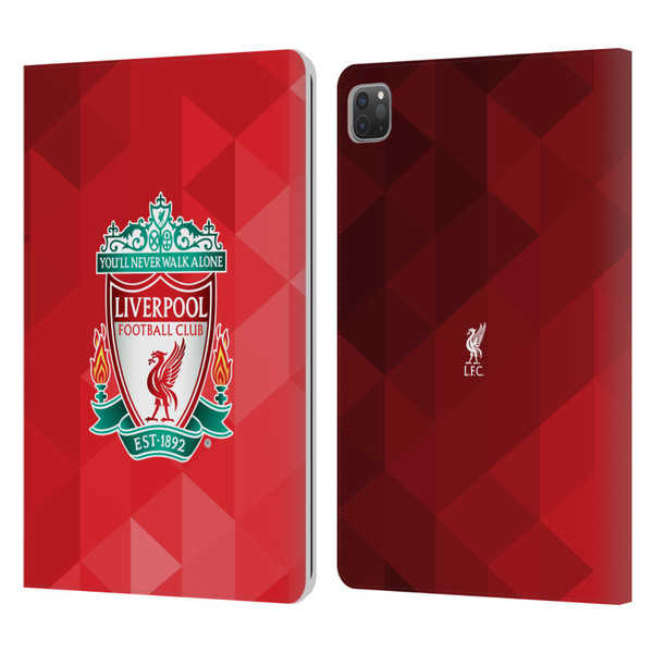 Liverpool Football Club Crest 1 Red Geometric 1 Leather Book Wallet Case Cover For Apple iPad Pro 11 2020 / 2021 / 2022